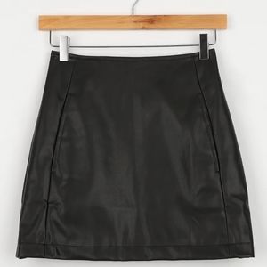 Drum Roll Please Black Vegan Leather Mini Skirt Lulu's